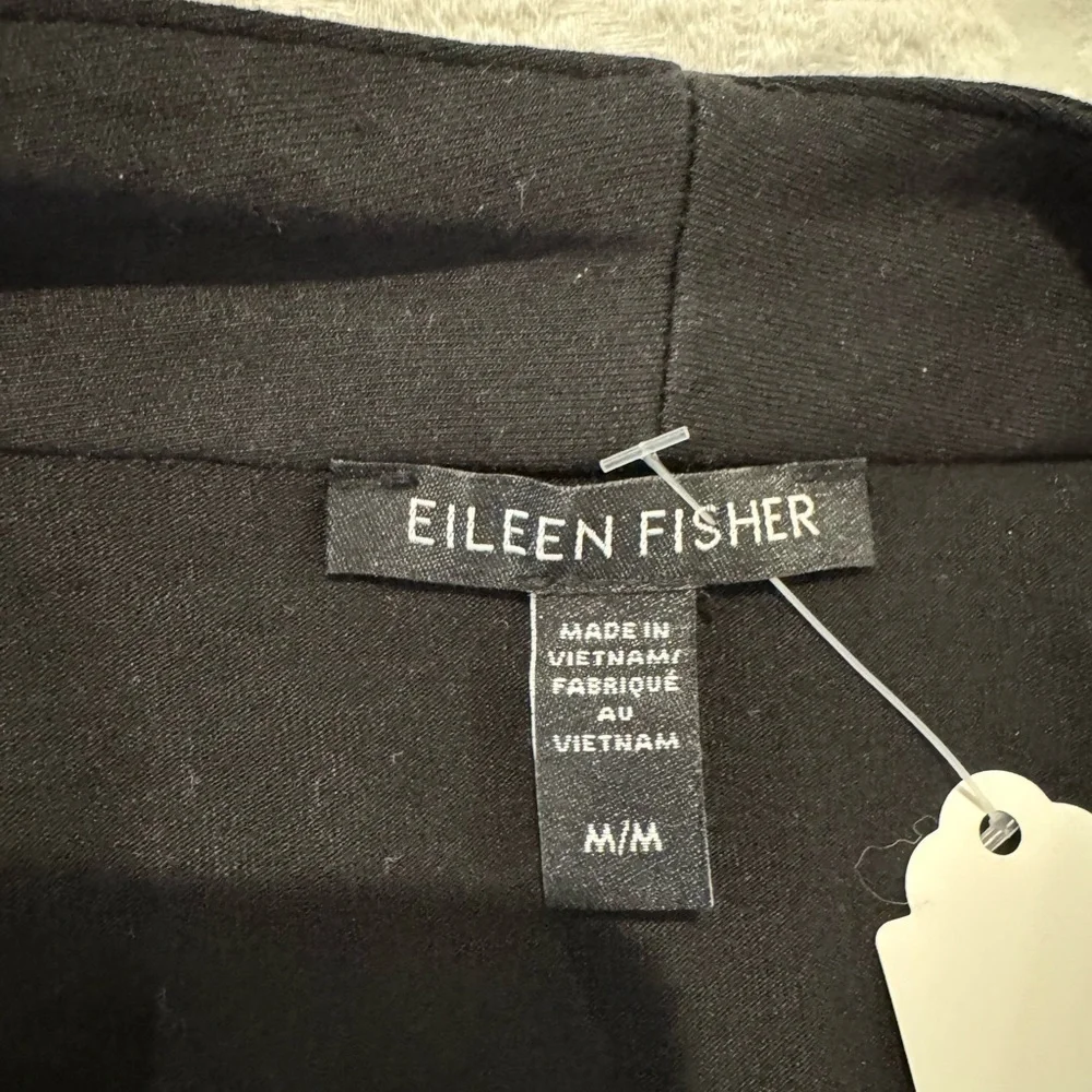 Eileen Fisher black Lightweight Tencel Cardigan Sweater Open Front